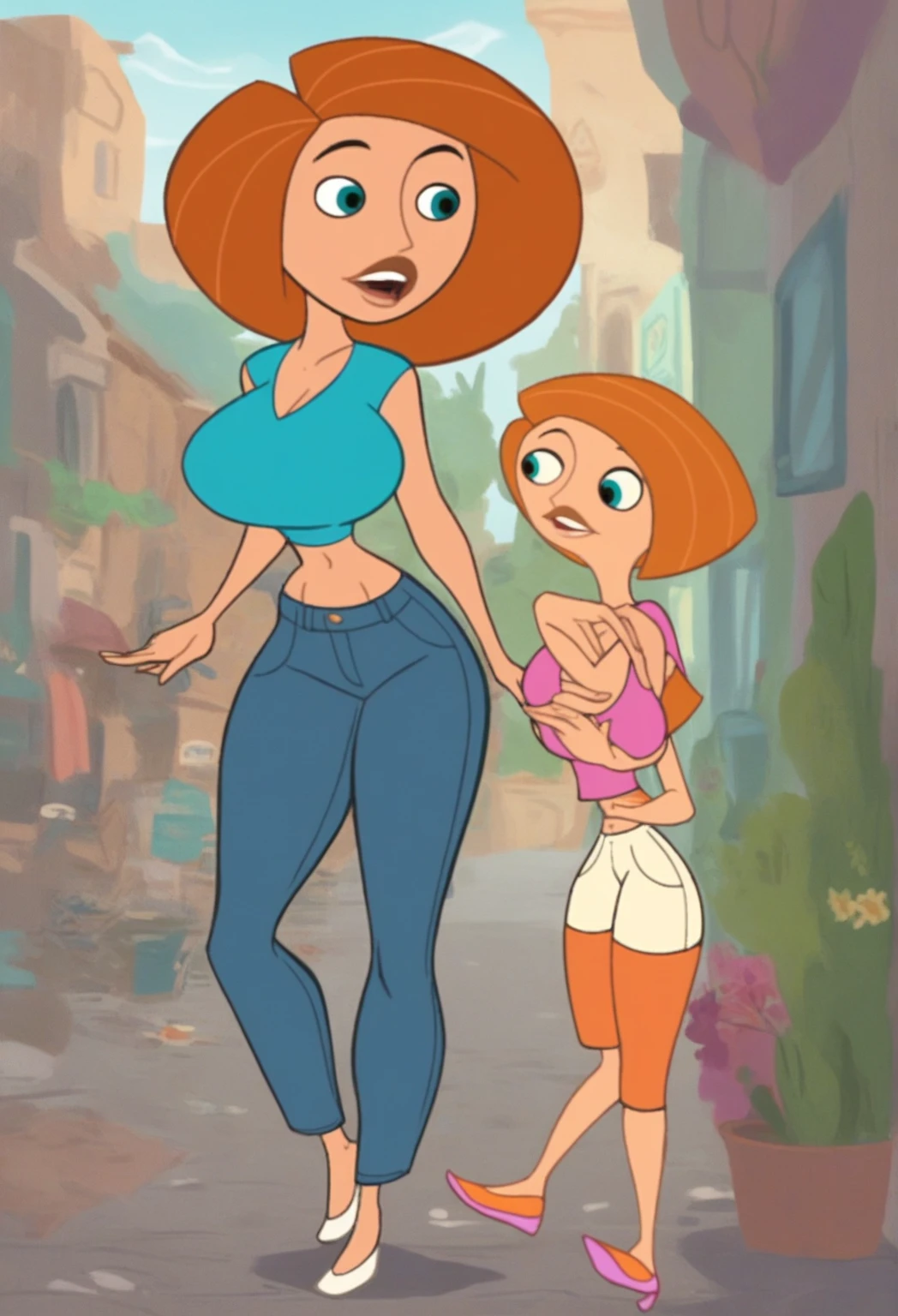 Lindsay (Total Drama Island) , Women, breasts and, huge butt, Futanari, huge cock, Dresses, huge bulge in pants, alone, Lindsay sex Courtney (Total Drama island)
