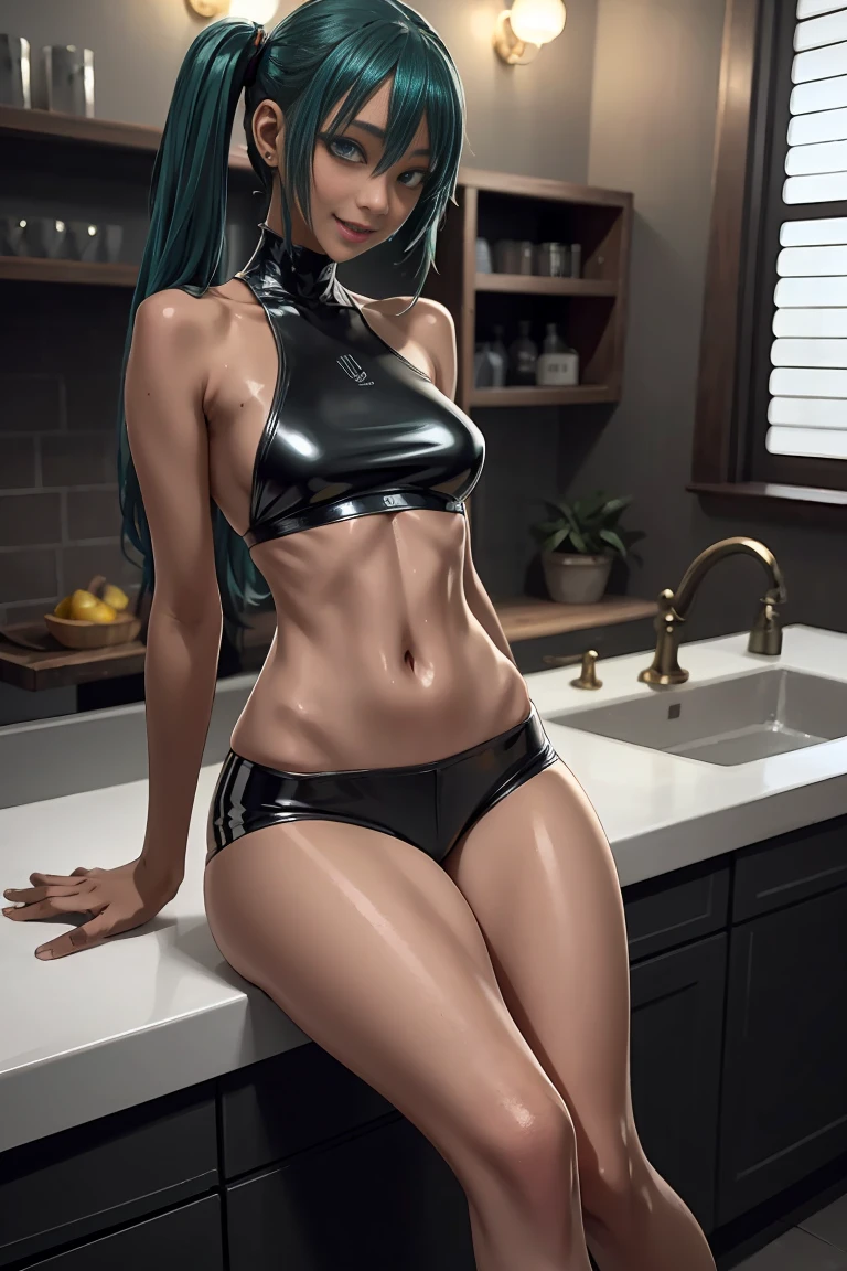 Mulher gorda gostosa com um avental de cozinha sexy,de quatro constrangido,fofa, cabelos longos,cabelos verdes