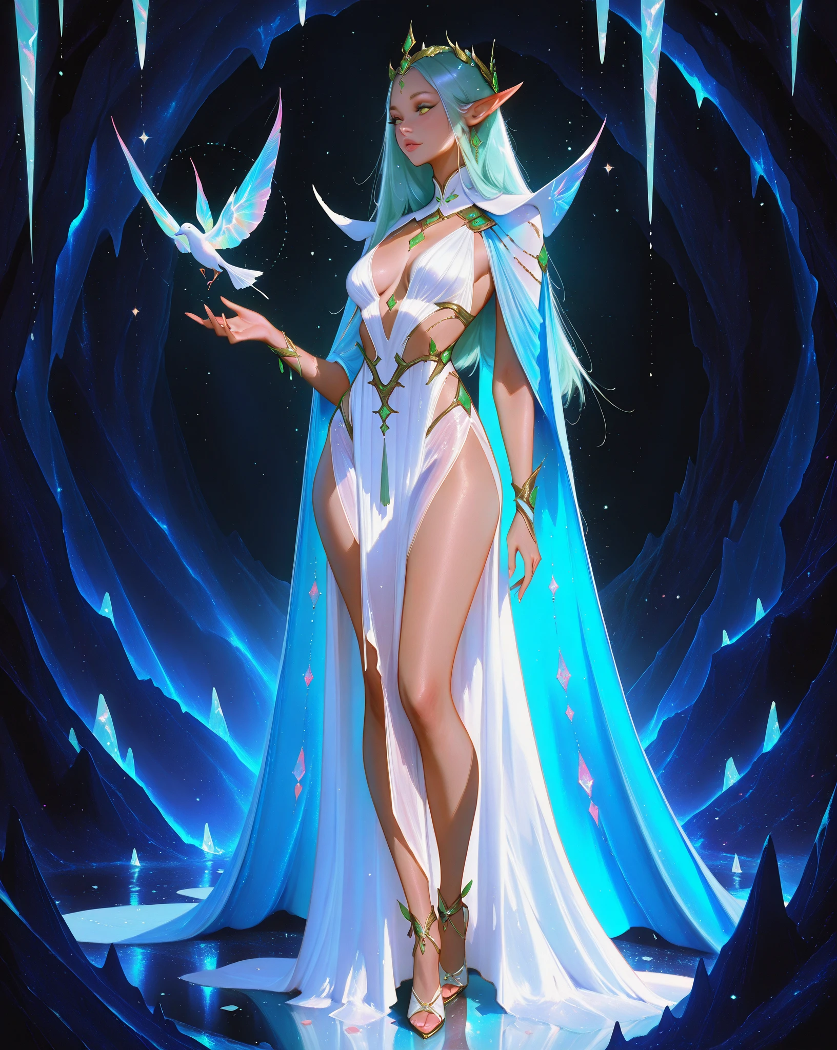 (masterpiece, best_quality, ultra-detailed:1.3), epic, digital painting, welcoming, White Sapote druid::3, see-through gossamer, slim, embarrassed