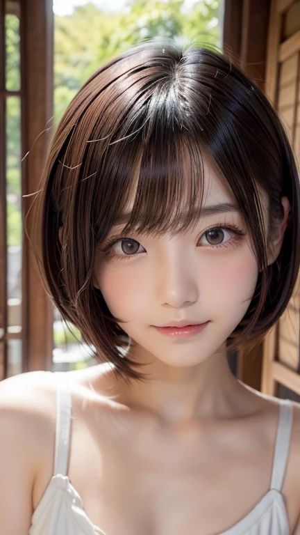 ( best quality:1.5), 1girl, solo,short hair, round face, Japanese,