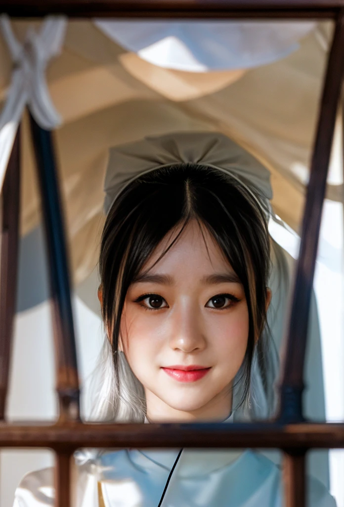 On the easel there is a young girl in a blue dress painting, realistic cute girl drawing, drawing, drawing, painting, the best painter in the world, cosplay of catboy! Maid! dress, beautiful character painting, painting lifelike, kawaii realistic portrait, 4k painting, realistic painting, loli, art student, 8k companion painting, eyes bigger- --auto --s2