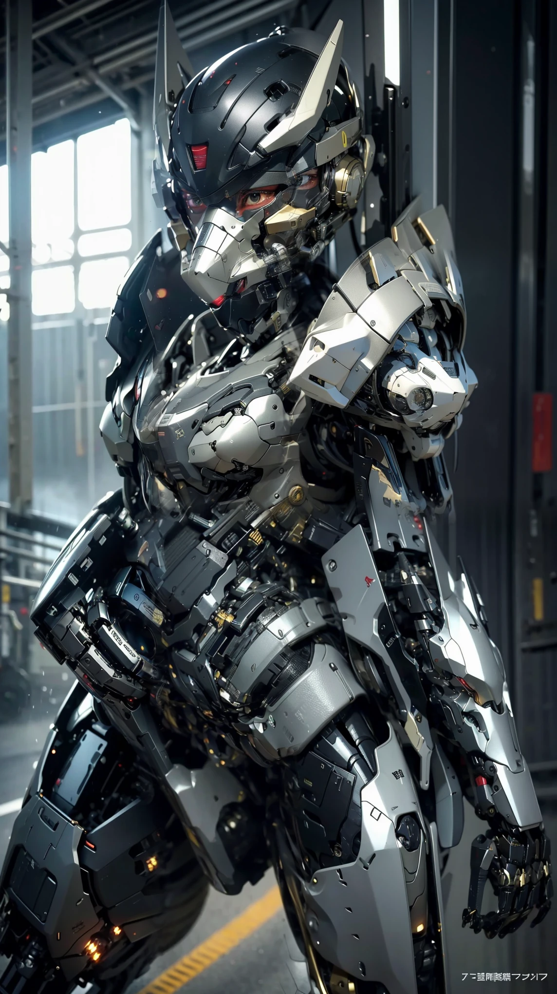 最high quality非常に詳細, Advanced Details, high quality, 最high quality, High resolution, 1080p, hard disk, beautiful,(War Machine),(headgear),See the big picture,beautifulサイボーグ女性,Mecha Cyborg Girl,Battle Mode,Mecha Body Girl 8k Elementary school girl Sweaty face Full body portrait short hair Gas mask with extended nozzle boyish Steam coming out of the head My hair is wet with sweat Black Hair