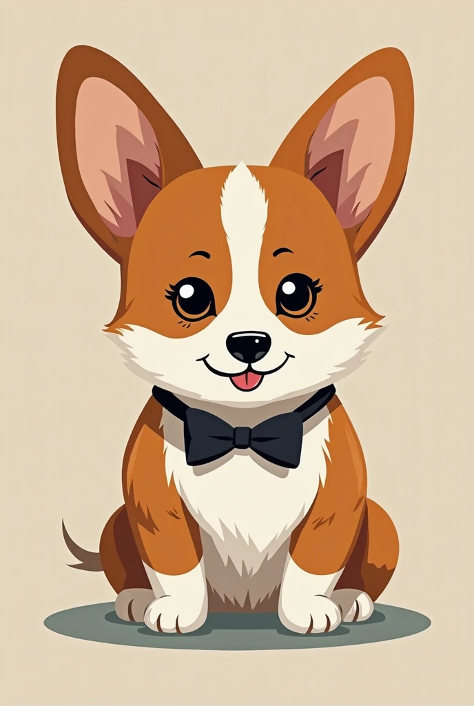 Cute corgi dog with Bauhaus style 
