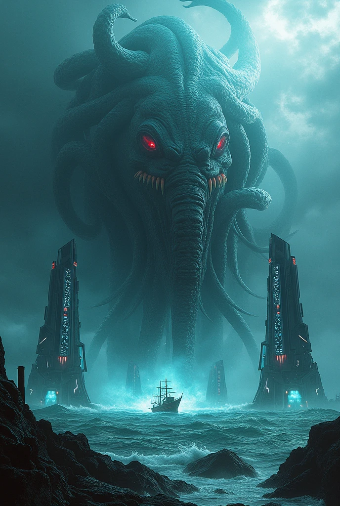 Cthulhu,Mythical creatures,dark,mystery,,Remaining,mystery符号,mystery光芒,Palace of the Japan、