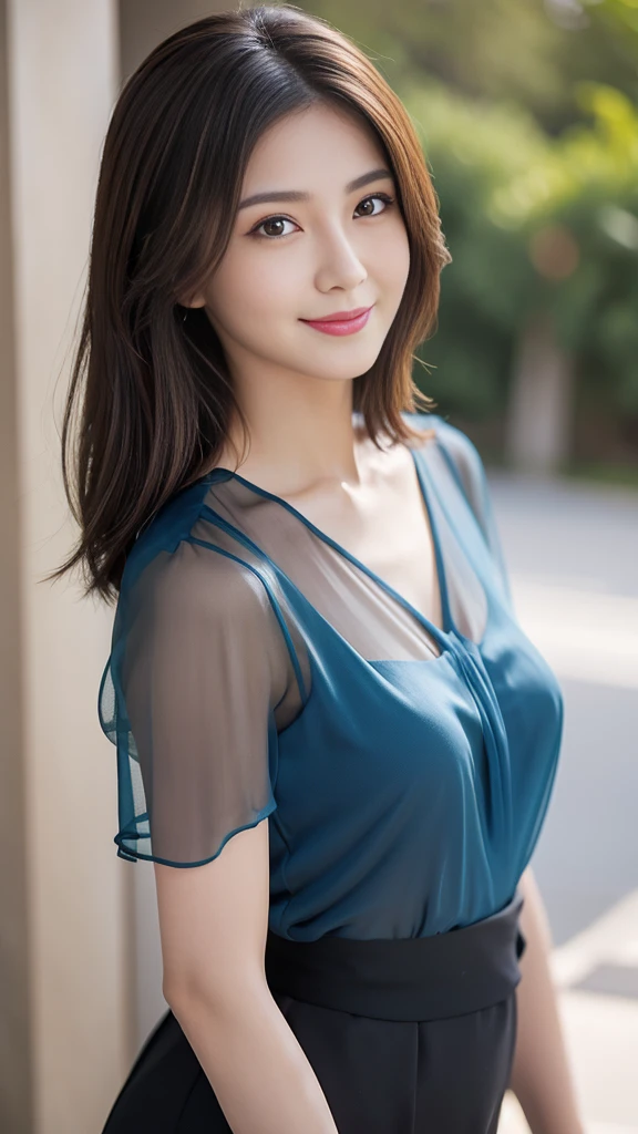 8k, masterpiece, RAW Photos, Highest quality, Realistic, extremely detailed CG unity 8k wallpaper, Depth of written boundary, Cinematic Light, Lens flare, Ray Tracing, (Very beautiful face, Beautiful Lips, Beautiful Eyes), Exquisitely detailed face, ((Highly detailed skin)) One girl, In the Dark, Deep Shadow, Cute Asian Girl, ((View your viewers)),(big smile), (Blurred Background), midnight, (pretty girl), Earrings, bracelet, necklace, Clear Eyes, (Pale skin), Look forward, (Big eyes), (View your viewers), Large Breasts ,((smile)), rooftop, Dim lighting, ((night)), Cityscape, blue eyes, Golden Dress, Mini Dress, Open chest, Balcony, Very slim, (Medium Butt), See-through dress, Thick thighs, Open chest