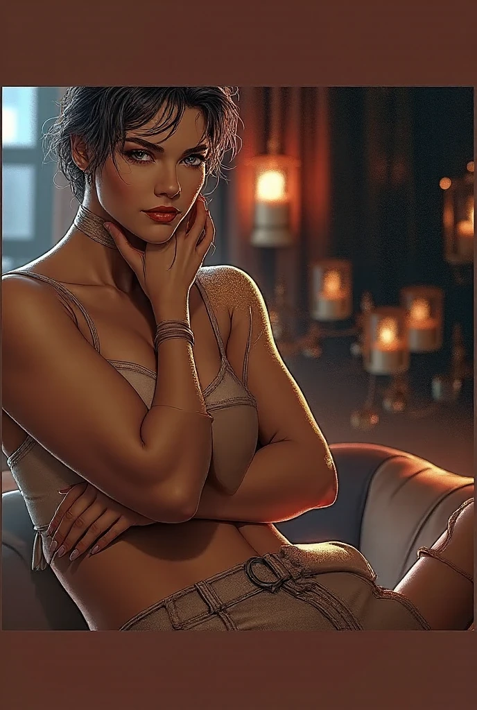 (masterpiece, best_quality, ultra-detailed, immaculate:1.3), epic, illustration, 1girl, (illuminated Hi-NRG:1.3) cute angel, full body, lingerie, [:outlandish, skimpy costume design,:0.2], official art, (african, dark skin:0.6), creepy crimson lighting , in a crystal, classical landscape, bombshell hair, copper hair, Side Swept Dutch Braid, folded<lora:EnvyFantasyMix03:1.5>