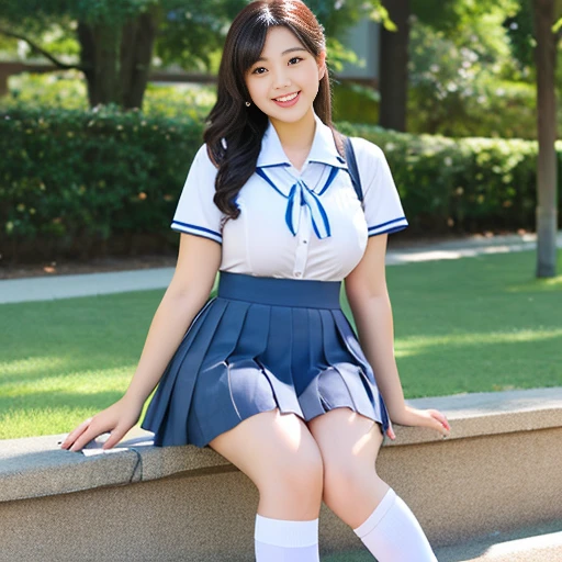 Pure Japanese school girl, outstanding body, beautiful legs, wearing uniform, natural hairstyles, sweet smile, sexual attractive, sitting, casual panty, refreshing in early summer, 