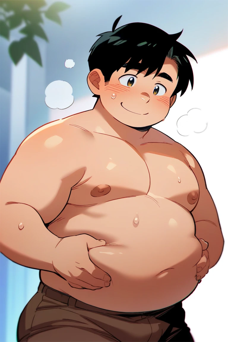 Fat, Chubby belly, Chubby obese, Man, O-Legs, M-Legs, Penis, Naked, Topless, Happy, Boys,
