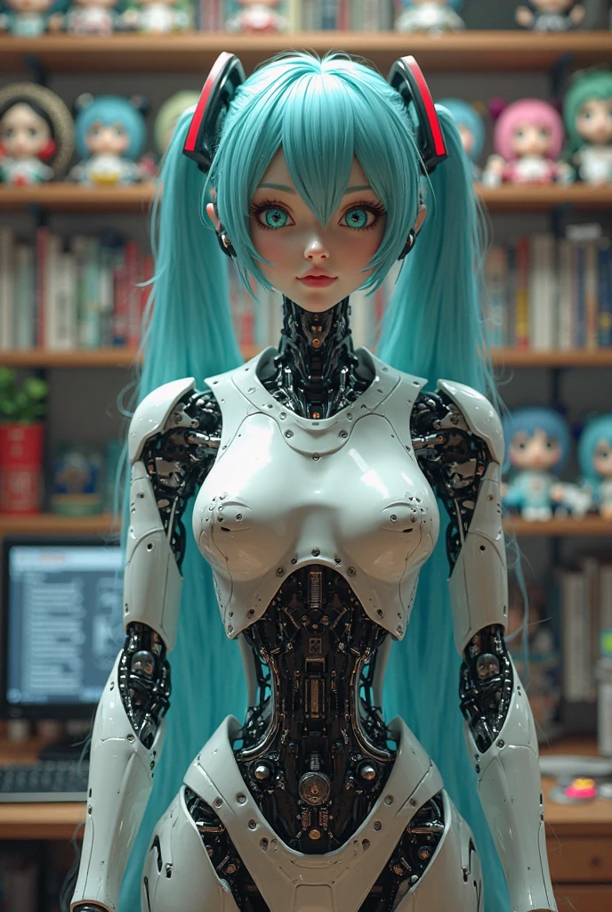 1girl, solo, from afar, full body, armory, day, sunny, arm at side, blue hair, very short hair, ponytail, turquoise eyes, shortstack, wide hips, boob window, orange pants, mouse ears, large breasts, speaking, talking, a post-apocalyptic world where technology failed, <lora:PAseer-SDXL-Transparent Robot:0.8>, transparent robot, transparent mecha, very thin waist, <lora:bombshell_v1:0.4>,big boobs,slim body,, (8k, masterpiece, best quality, ultra-detailed),  (an extremely delicate and beautiful)kawaii, cute, very big eyes, Aesthetic Anime Eyes, small face,  large breasts, cinematic lighting, , Intricate, High Detail, Sharp focus, dramatic,   masterpiece, best quality, ultra-detailed,