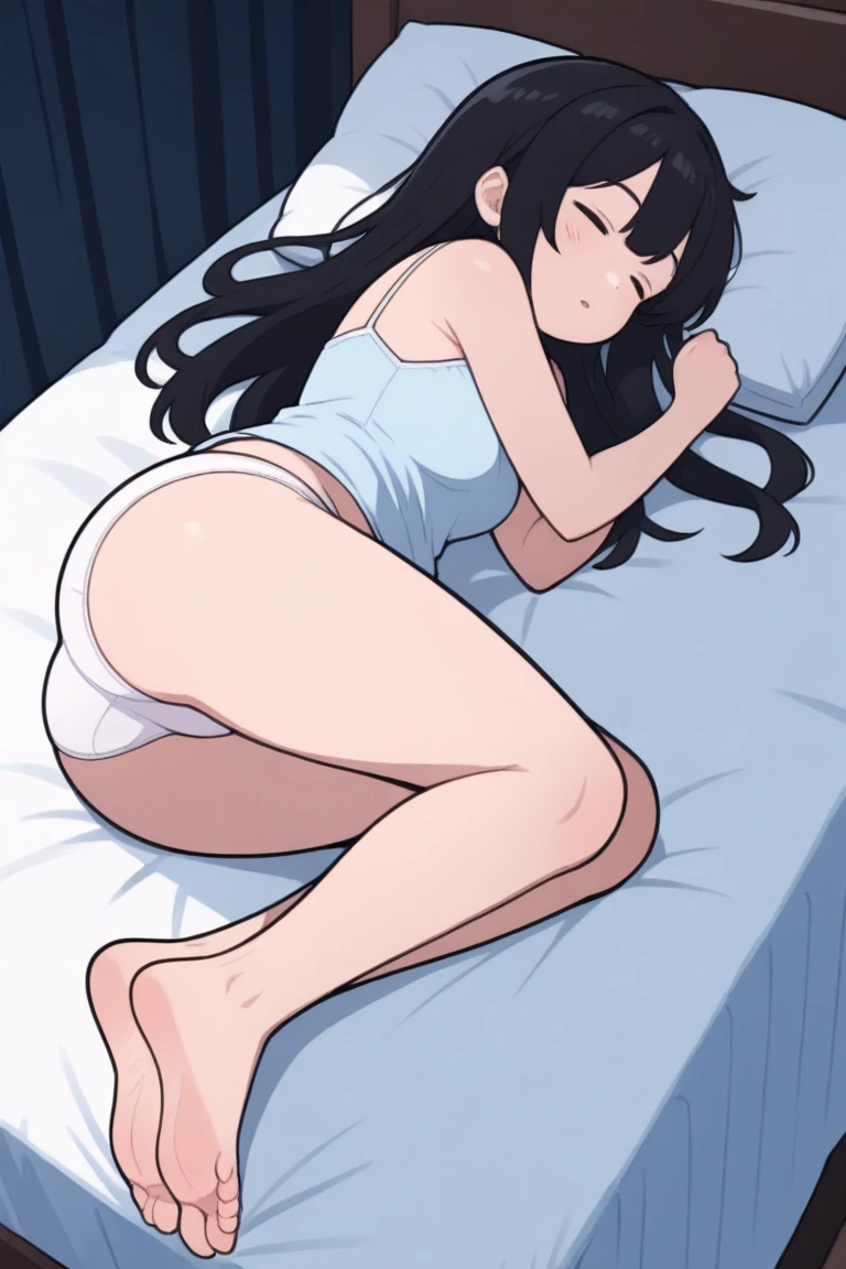 1woman, black eyes ,long hair, wet hair, ahegao, embarrassing, hotel room, on bed, lay on, nude, ???, ??? from vagina, legs up, hold knee, ??????, camera apps frame, camera footage, sweat, steam, nsfw, best quality, very aesthetic,