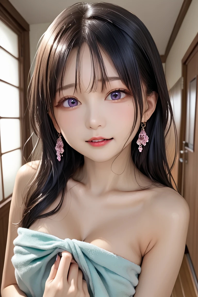 (nsfw:1.5),(naked:1.5),(Slightly enlarged chest),Mature Woman,Adult women, 30 years old, Close-up of a person with purple hair, body type, Stylized anime, Anime Moe Art Style, Katana Zero video game character, Future Anime, Portrait anime astronaut woman, Portrait of a Knight Woman, Woman close up, Anime Style, With glowing purple eyes, Anime Styleに, Anime Style3D