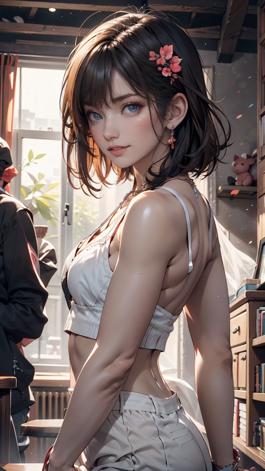 (masterpiece, Best quality:1.2), complex parts, Ari's coven, 1 girl, dress, cut off sleeves, split, multicolored hair, blonde hair, black hair, animal ears, Tights, mustache markings, several tails, Energy Ball, upper body, nsfw, hot, nipels