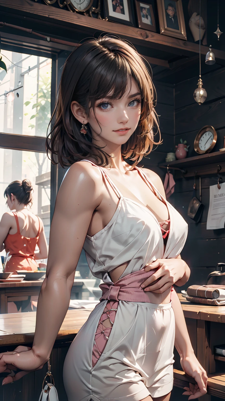 (best qulity), ((The Masterpiece), (Detail: 1.4), 3D, Beautiful cyberpunk woman, hdr(High dynamic range), raytraced, NVIDIA RTX, The ultra-Resolution, illusory 5, sub-surface Scattering, PBR textures, Post-processing, Anisotropic filtering, deep of field, Maximum Sharpness and Clarity, multi-layer texture, Albedo e mapas Speculares, Surface Coloring, Accurate simulation of light-material interactions, perfectly proportioned, octane rendered, Two-colored light,Large aperture, Low ISO, White balance, trichotomy, 8K raw data, off shoulders, camisole,tiny breast