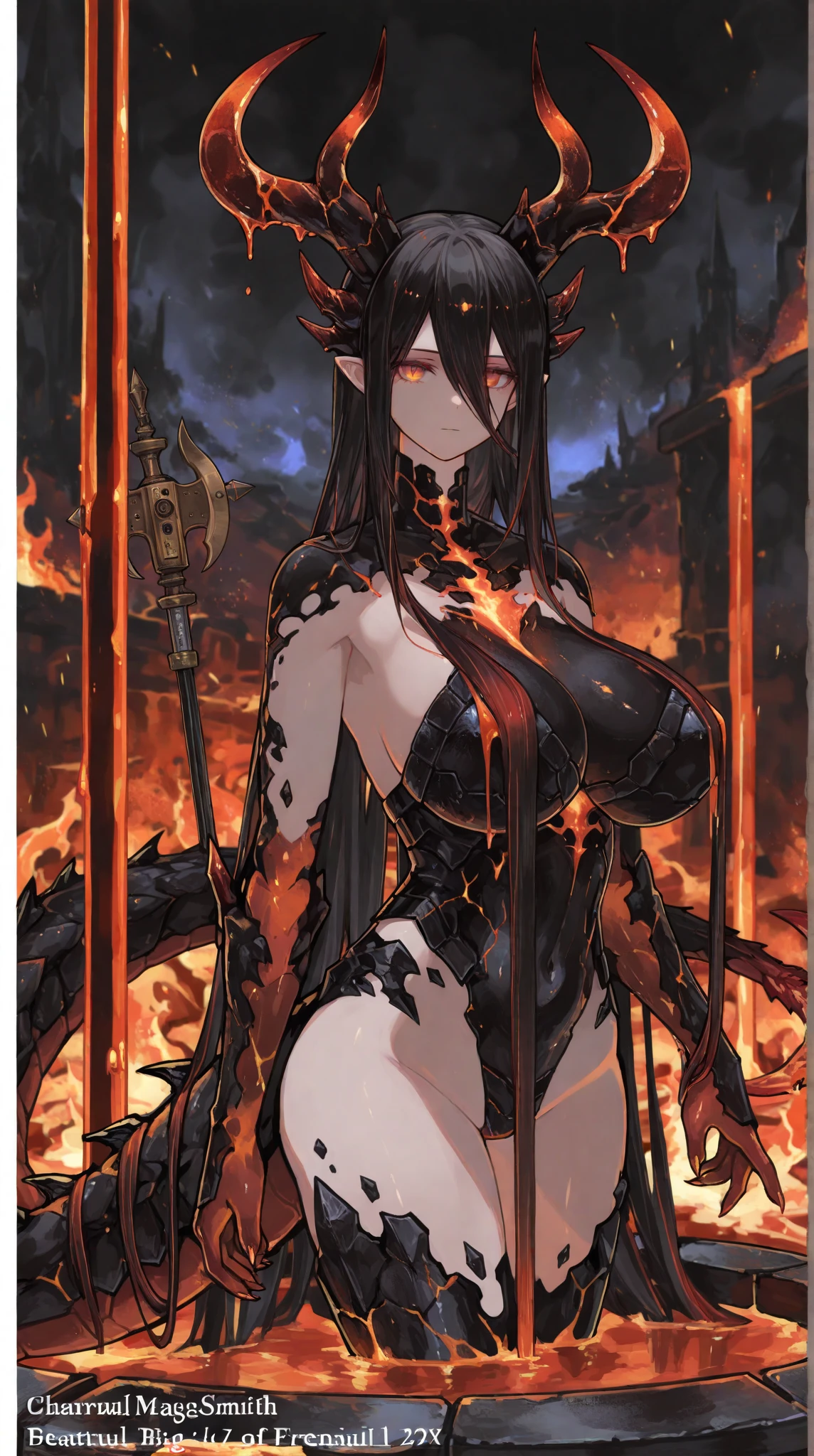 ((1 cyborg woman, bionic arms with sharp claws, demon mask covering her face)),((giant breasts, bare breasts, naked pussy, erect breasts, hand on pussy)),((black hair, 1 red eye )),((stopping in a haunted forest, at night)),
u