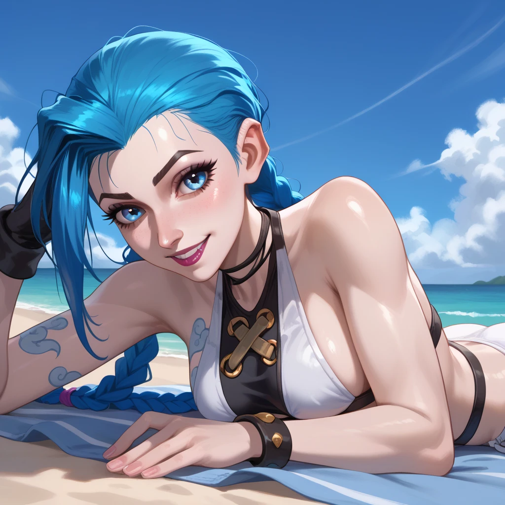 Beautiful, master part, best quality, HiqcgCorpo, アニメ, 1girl, medium, bikini, red swimsuit, portrait photos, see viewer, partially submerged,Austral, ((silver-haired)),(Cat's ears),pony-tail,skin wet, details Intricate,>,(((inked)