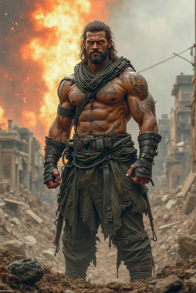 warrior,muscular brown-skinned, with black shorts, with Maori tattoos long black hair (tied) , (full body),(with white shark appearance)