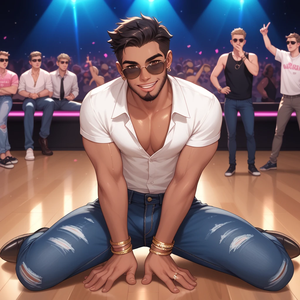 Dos chicos bailando sexy en una discoteca de tematica gay