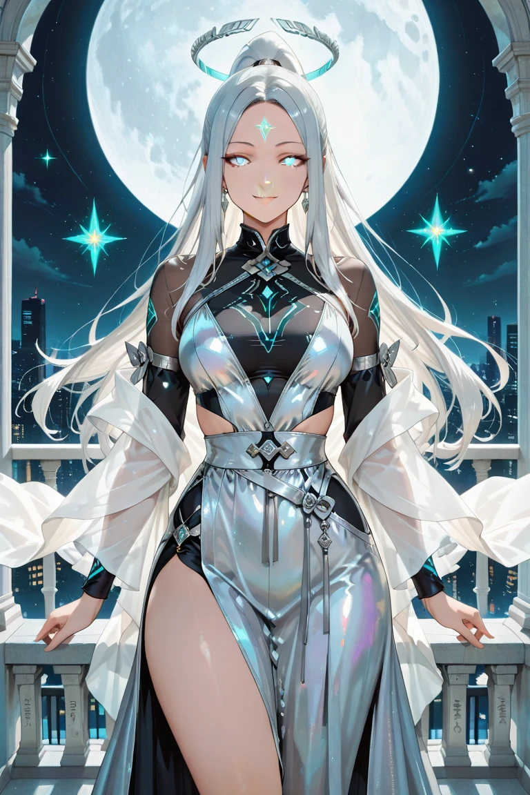 ((best quality)), ((highly detailed)), masterpiece, absurdres, detailed face, beautiful face, (detailed eyes, deep eyes), (1girl), cowboy shot}, <lora:stellar_clothing-1.0:1>, ((stellar clothing)), <lora:aiomonstergirls_loraLocon:.2>, (mouse girl), mouse ears, mouse tail, (outdoors, in a town, evening, night sky, stars, half moon)