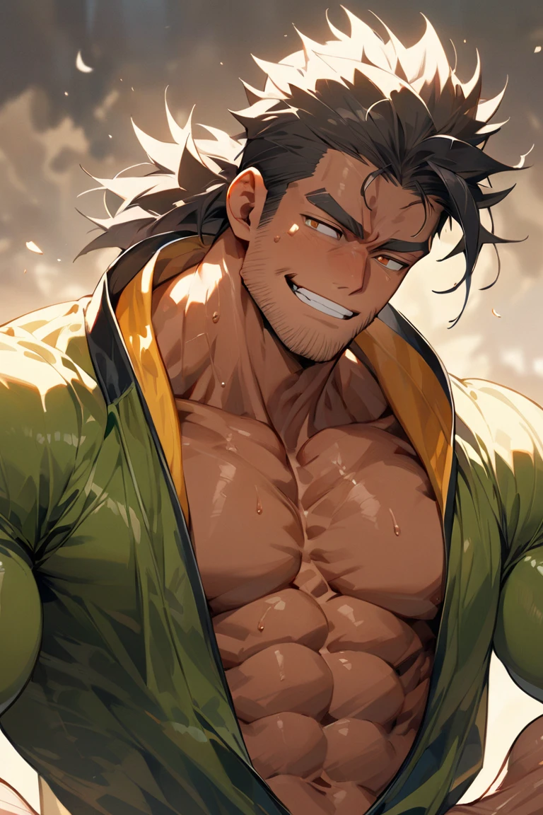 ((Anime style art)), Extremely muscular masculine character, dancer, 700-foot-tall giant, green hair, brown skin, vines, bark pattern , skyscraper
AS . Main character from the anime, superhero, Nice image, Hard drive, 4k, Main