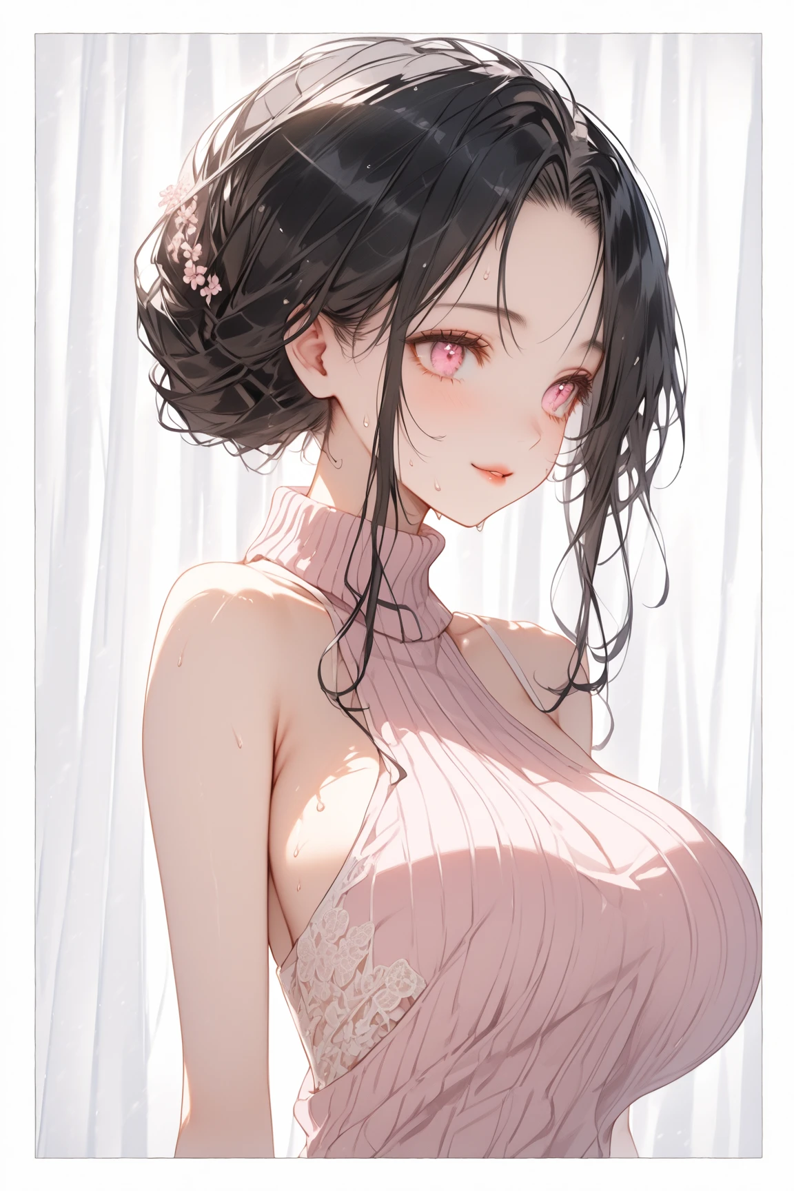 masterpiece, highest quality, Illustration of the novel, High resolution, 18+ Adult content, Sensual, Intimate, Emotional, Passionate, romantic, sweet, Adorable, Innocent, Pure, Charmな, Charmな, Charm, Mysterious, Charmな, Charmな, Immersive, Charmな, dream-like, Surreal, Imaginative, Whimsical, artistic, Avant-garde, timeless, elegant, Sophisticated, chic, Sophisticated, personality, original, Charmな,((Lori:1.3)),((Beautiful Tears))、Upper Body