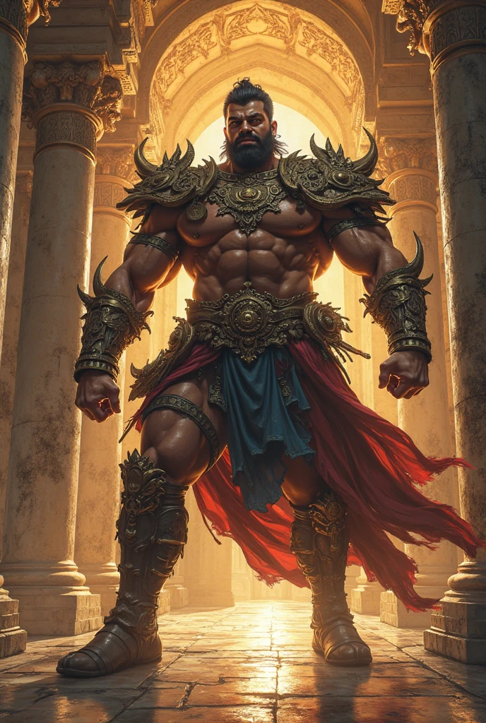 muscular indian king looted the treasury and killed a number of the British forces.
