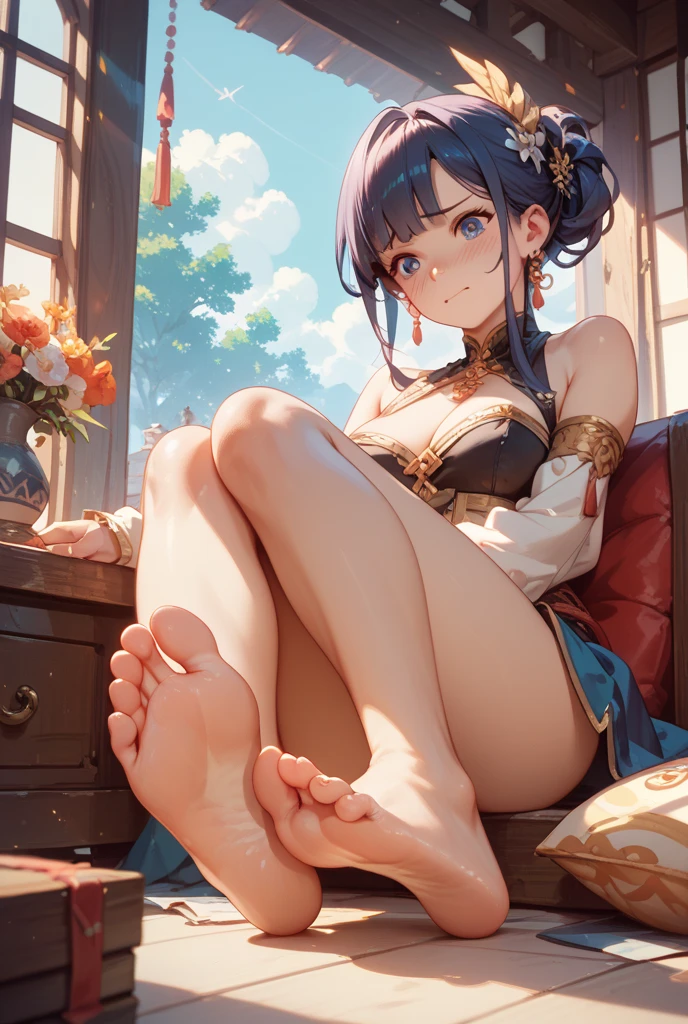 bare-legged,jade foot