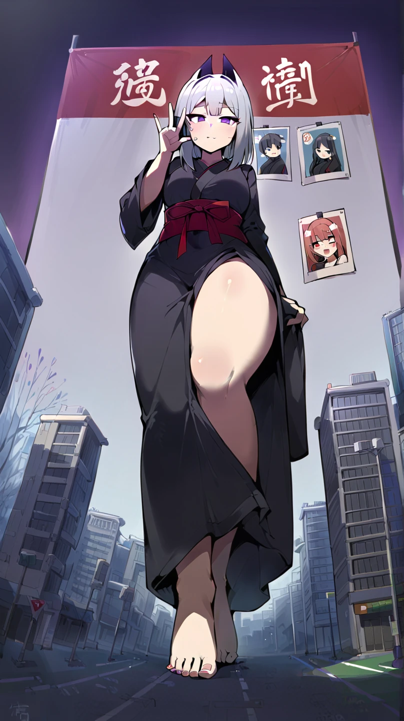 japanaese girl,Pale skin,beauitful face(Purple hair)Red jacket,Tokyo at night, has cyberpunk style,japanese streetwear,tokyo fashion,Wearing a cyberpunk 2 jacket 0 7 7,whole-length,Attractive pose,Bottom view,Alafi woman posing for a photo in a black dress and black hat, inspired by Otake Chikuha, sui ishida with black hair, Based on Iwasa Matabe, Masami Kurata style, inspired by Yukihiko Yasuda, Based on Hiroshi Sakai, Wearing Japanese technical clothing, wearing a black noble suit