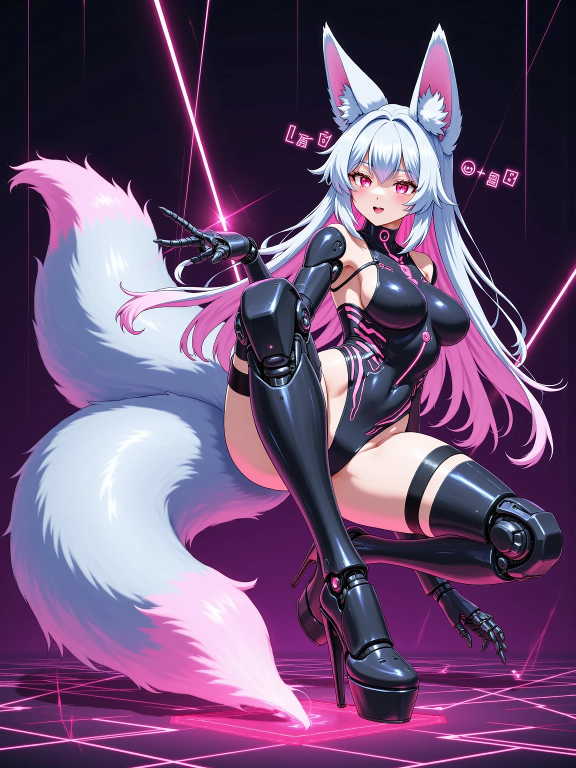 anime girl in latex with a cat ears and a bra, seraphine ahri kda, attractive cat girl, ahri, anime catgirl, beautiful anime catgirl, seductive anime girl, cat girl, very beautiful anime cat girl, extremely detailed artgerm, commission for high res, [ 4 k digital art ]!!, catgirl