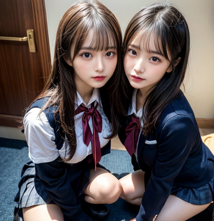 (8K、Raw photography、top-quality、masterpiece:1.2),(Spread your legs wide,Open your legs wide),(Long bob cut),watching at viewers,Looking at the front,Bullish,Erotic,Pupils,Light Blue Bra,de pele branca,kne,(Black pantyhose),absurderes,a small face,Parting the bangs from the middle、Forehead visible,(be shy,Tight eyes,glares,Bullish,skinny,Rasping,irate)、masterpiece,top-quality、超A high resolution,Raw panties,ren,Beautiful fece,One Person, 独奏,fullllbody、cute little、Back to Student,JK school uniform,hi-school girl,A Japanese Lady,is standing,(Photorealsitic:1.37)、Photon mapping,Realistic、Cute little face,Brown-eyed、Black socks、(Red bow tie)、Radio City、Physically Based Rendering、Foreground、depth of fields、Blurry background、a picture,The girls、Body,beauty legs, Long legs, Thin leg,Tie your hair into one strand on your chest,(Bangs are visible), hair, s lips, Blue_The eye, nosesoft,(Light blue shirt), (Navy and blue and white plaid pleated skirt), Knees are visible,Sheer clothing,, Thigh, Black cotton socks,Nogizaka Idol, 女優, Japanese ido、large full breasts、cleavage of the breast、Unbutton your shirt to reveal your chest、(Clearly visible detailed female pubic shape: 1.4), Masturbation Girl,fully body photo、skirt lift by yourself、super definition、lowfers、、、No bra、No bra、No pubic hair、The pubic area is wet、school classrooms、Sit on a desk and spread your legs、Black knee-high stockings、Black knee-high socks、park bench、White panties