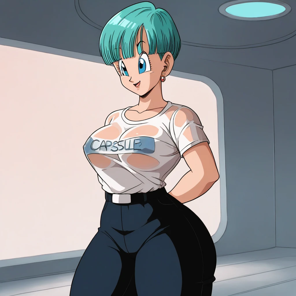 alta resolução, super detalhada, visto de cima, ,Bulma de calcinha agachada, bunda detalhada, (sexy), (bunda sensual), (NSFW)