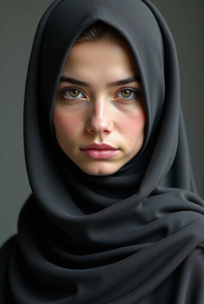 (photorealism:1.2), portrait of an afghan muslim girl wearing hijab, no chin dimple, not smiling, looking at camera, frontal view, UHD, 4K, very high detail, hyperrealistic