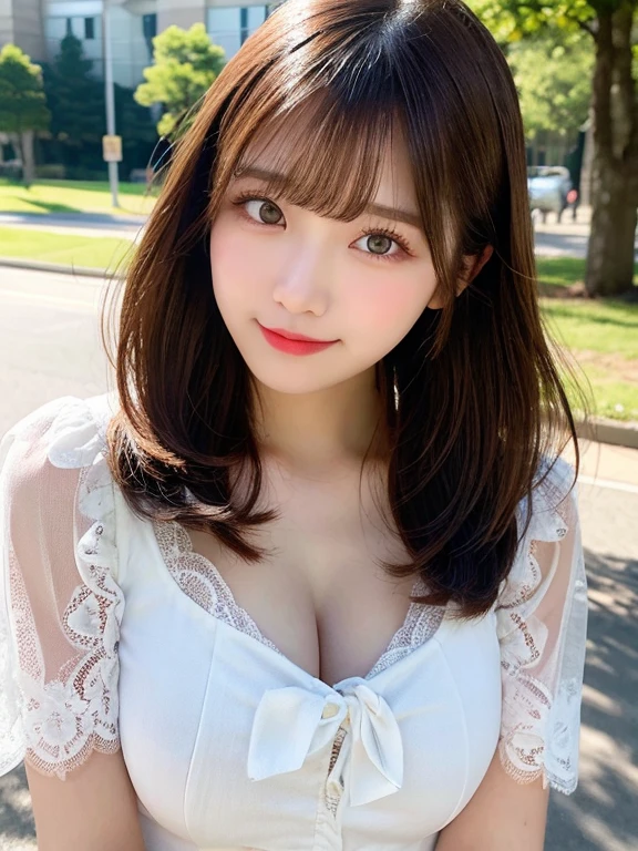 ((highest quality、8k、masterpiece:1.3))、detailed 女性:1.3、(Medium Hair、Huge boobs:1.4)、Clothing that emphasizes breasts、Clothes that reveal cleavage、Off-the-shoulder clothing、超detailed、detailed、eyelid、Downtown Japan
