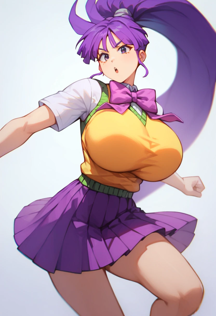 Fraction_9,Fraction_8_direction_7_direction_6_direction_5_direction_4_up,Green short hair,Green Eyes,Tie a bow at the back of your head,Purple and sailor collar,Striped sailor suit,Blue pleated skirt,White socks,leather shoes,Bean eyebrows,Wide hips,Thick thighs,Huge breasts,Huge ass,There is a bow at the back of the hair,Hair between the eyes,Sexy,Cute girl,Green Hair,Everlasting,Positive appearance,Break,Long barrel socks,fat,Japanese Anime,long sleeve clothes,Purple striped clothes