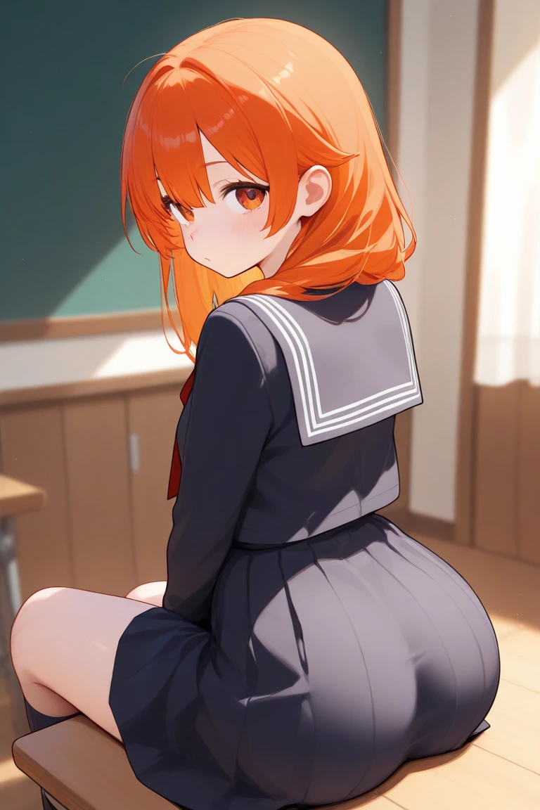 (Highest quality, 8k, masterpiece :1.3),Mrs. Yuigahama,ガハMom, As I expected, my youth romantic comedy is wrong。, One woman,Bun Hair,30 years old,Mom,Orange Hair,nsfw,Bewitching Smile,Sexy pose,Sex with a man,Penis insertion,back,On all fours