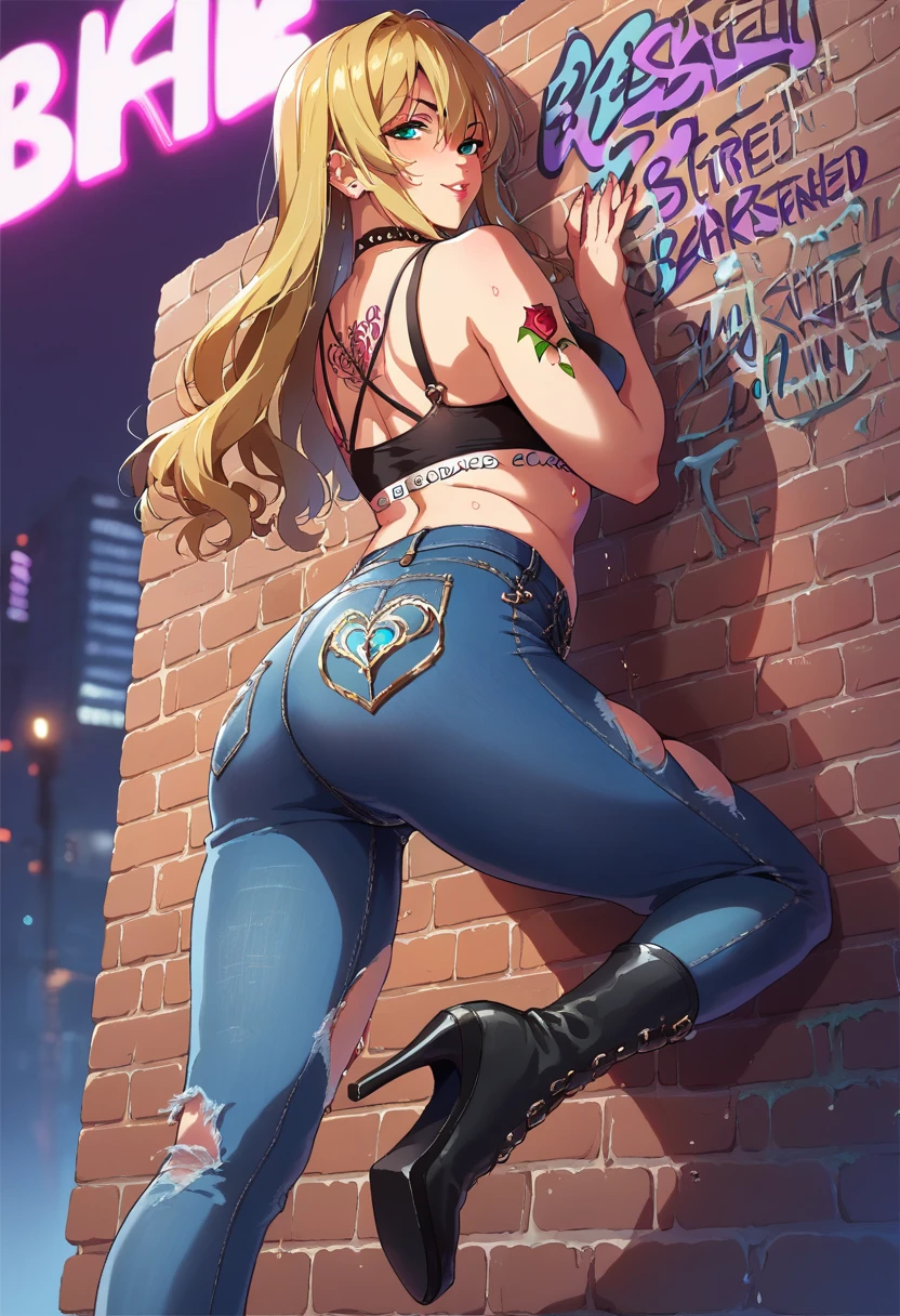 Ryona, bruises, after fighting, Coming, ((implied sex)), fat penis, orgasm face, cum on face, Hyper-realistic, masutepiece, Best Quality, 1 woman, Alone, top notch, damage denim ((Tight hot pants)), Choker, (Graffiti:1.5), Paint splashes, hands behind the back, against a wall, When I look through the viewfinder , A bracelet, Thigh strap, Body Painting, Head tilt, Blonde hair, iris blue eyes, 8K resolution, intricate clothing, Intricate details, ((ryona:1.5)), ((bruises)), abs, ((punched by another hand:1.4)), pain, beating, beaten, blood, fighting, fight, lying on the back, (Asks for mercy:1.5)