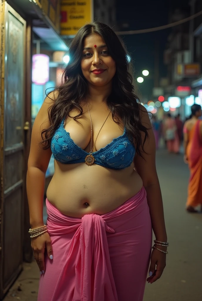 Thick naked Indian mom, beautiful, pretty, wearing traditional saree, sitting by spreading legs, revealing pussy, school kids near her, little kid, crowd area, kids around her