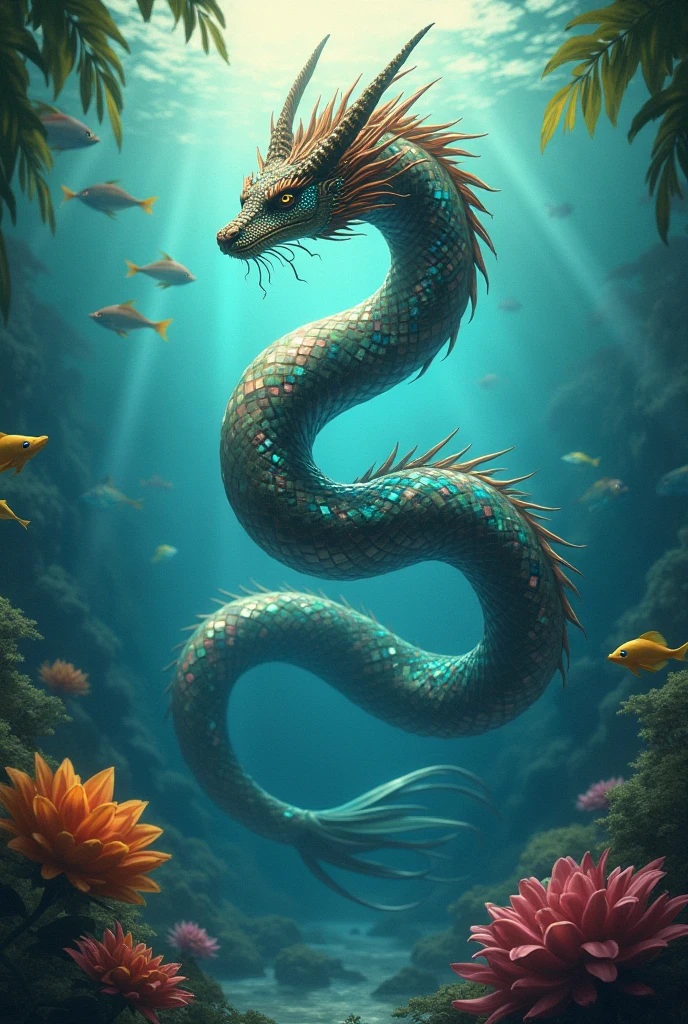 Dragon aquatique fait d'algues