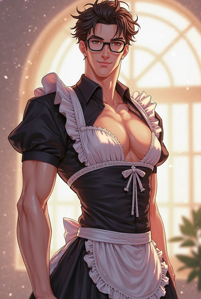 best quality, masterpiece, final fantasy 8, cosplay, squall leonhart, seifer almasy, medieval maid outfit, blue hair, sexy, gay, homoerotic, big bulge, visible penis line, best view, perfect fingers, sweaty bodies, no watermark, no logo, no signature