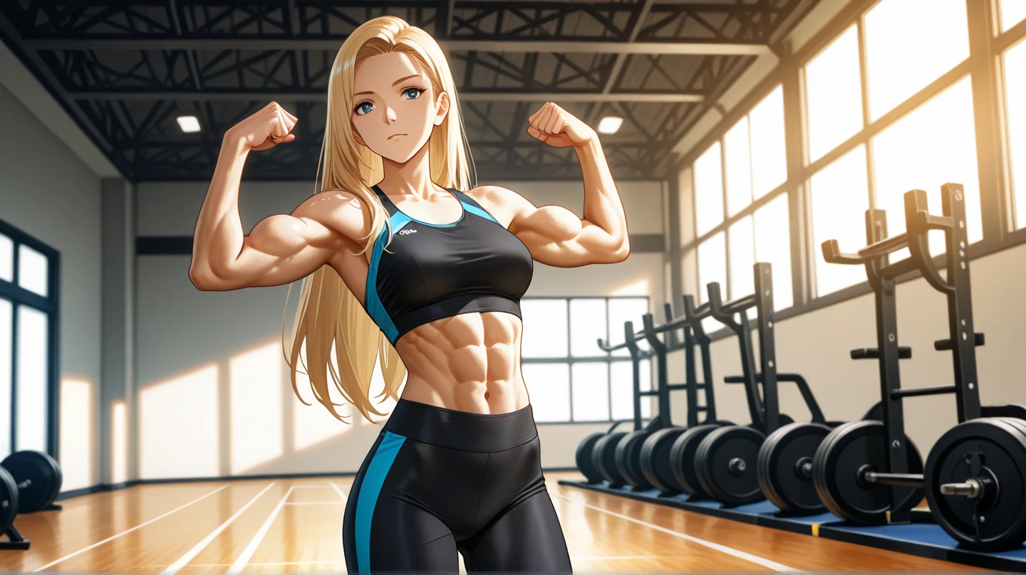 muscle, Beauty, wrestling, Athlete, android18Number, (masterpiece), highest quality, 1girl, uhd, retina, masterpiece, ccurate, anatomically correct, textured skin, super detail, high details, high quality, best quality, highres, 4K