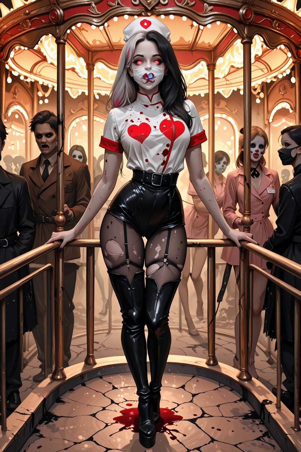 (masterpiece, best quality:1.2),1 beautiful girl,multiple men,realistic,3d,Unreal Engine 5,skin texture,hold,anatomically correct, comic storyboard, long hair,smile,barefoot,girl in lace top,sexy, girl in shiny legging, girl in high heels,cleavage,crossed legs,large breasts, naked male, standing ,trample,cuts,defloration,indoor,couple,femdom,hetero,saliva , mucus,femdom,blood on hands,blood splatter,male,open mouth,trembling, couch,sit,bruise man ,man closed eyes,dark skin man, man cum,bleeding man,man in tight underpants