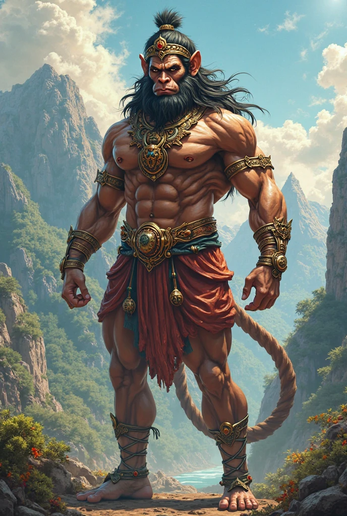Lord Hanuman only ey face mix. Background lighting morning