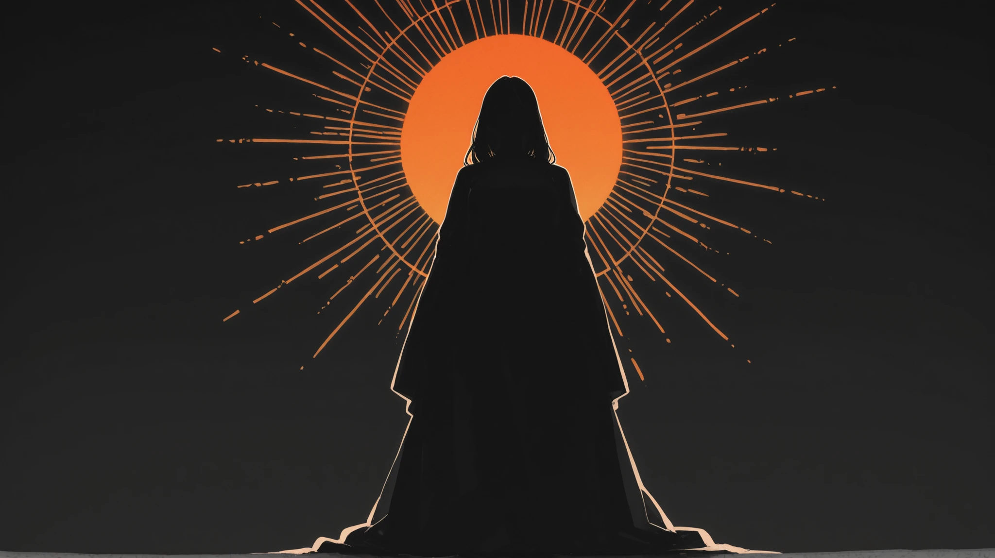 high quality, 8K Ultra HD, A beautiful double exposure that combines an goddess silhouette with sunset coast, sunset coast should serve as the underlying backdrop, with its details incorporated into the goddess , crisp lines, The background is monochrome, sharp focus, double exposure, by yukisakura, awesome full color,