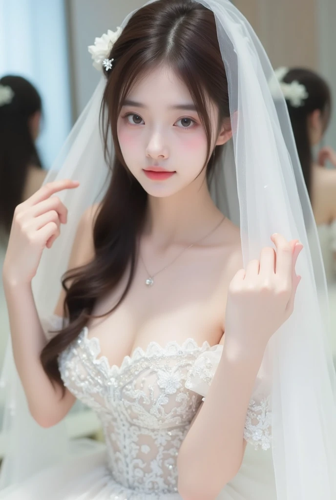 (Highest quality、Tabletop、8K、Best image quality、Award-winning works)、One beautiful bride、(alone:1.1)、(The most extravagant and gorgeous huge pure white wedding dress:1.1)、(Perfect Wedding Lace:1.2)、(The most gorgeous and luxurious giant tiara:1.1)、(The most extravagant and luxurious giant necklace:1.1)、あなたの最高の笑顔で私をplease look、The finest jewellery decoration、Perfect Makeup、Long eyelashes、Ultra HD Shining Eyes、Ultra HD Hair、Ultra-high resolution glossy lips、Ultra High Resolution Perfect Teeth、Super high resolution beautiful face、(Accurate anatomy:1.1)、Very bright and beautiful skin、very bright and vivid、Perfect beautiful bridal hairstyles、(Front facing body:1.1)、(Solid pink background:1.2)、Cleavage、nude、(The 肖像画 was taken from above the lying body: 1.3)、(( M-shaped legs spread, please look )))), (Show me your legs spread wide: 1.5), Real nipples, real open, (女性のマンコ汁がカメラにsquirtしている:1.2), Beautiful 20 year old Japanese girl, Stimulating the clitoris, masturbating and fingering, orgasm, Detailed facial features,(Front view), (squirt from pussy:1.2), (squirt:1.2), Remove the shoulder straps to expose your chest, (Showing realistic beautiful nipples:1.5)


