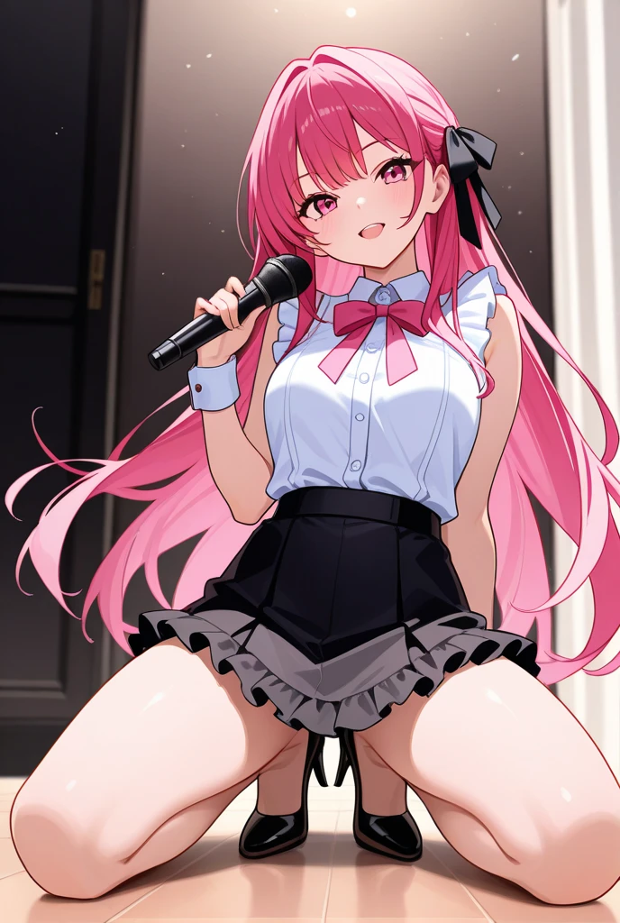 NSFW、8G、highest quality、Highest quality、Real、masterpiece、Mine system、cute、beautiful girl、、(((Double teeth)))、Slender、(((Black and pink hair)))、((Knee socks))、(((Two Girls)))、White long sleeve shirt、Black Skirt、((Twin tails))、(((Korean Idol Group)))、(((stage)))、(((concert)))、Big Breasts、(((((Sweat)))))、(((Body odor)))、(((pussy)))、(((Love juice)))、(((((Hip Hop Dance)))))、((smile))、((((Open up))))、((((Angle from below))))、(((Get wet)))、(((soaked)))、((((Sweatが飛び散る)))、((((pose))))