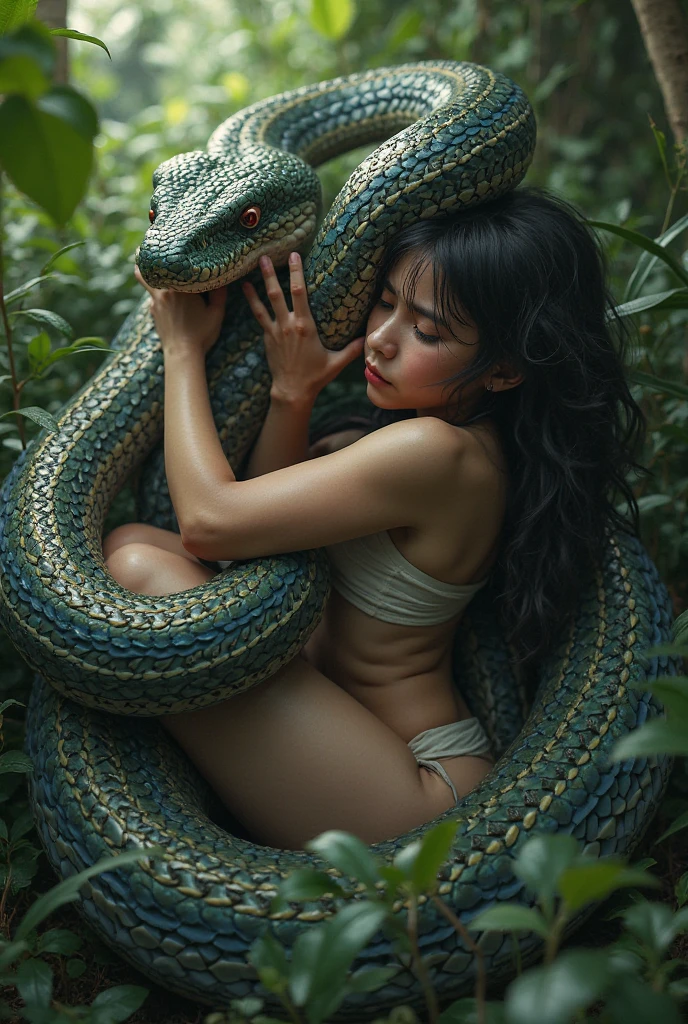 Make it a large snake torso, make it the same color pattern, make it the same texture, give it a natural shade