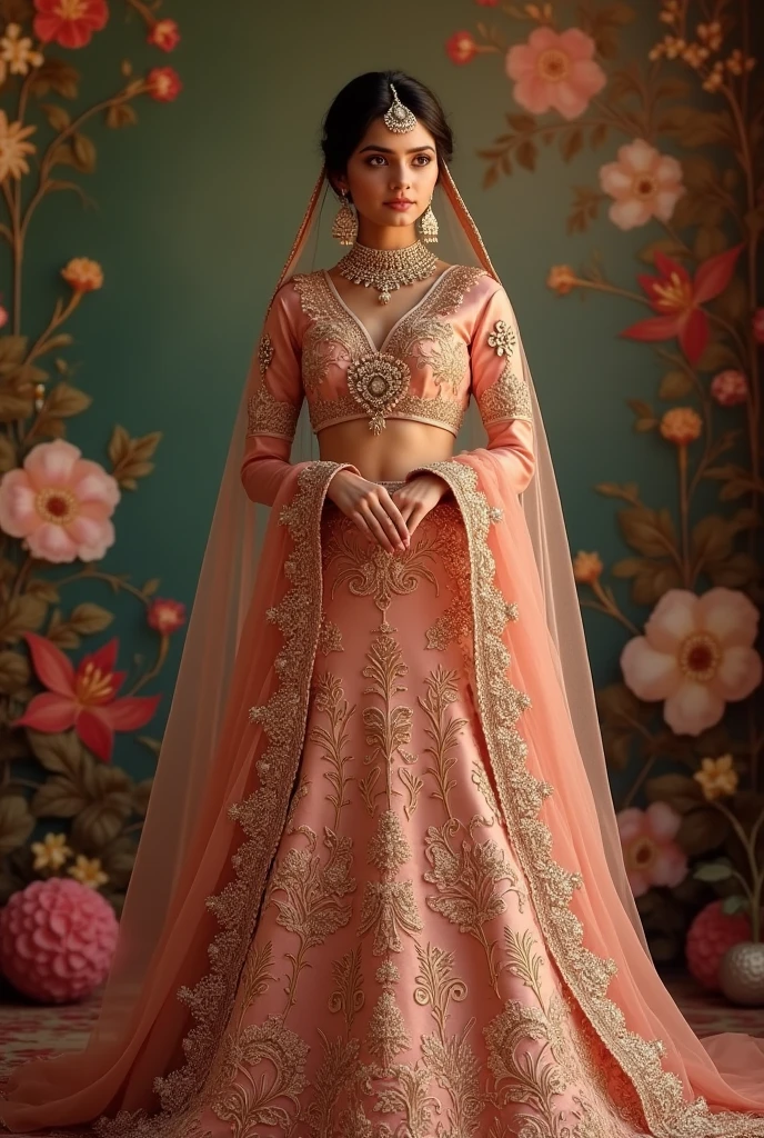So i want a saree with intricate embroidery of pearls, sequin crystal and beads with organza and net as material used with an extra dupatta for head and color should be baby pink and bit more detailed