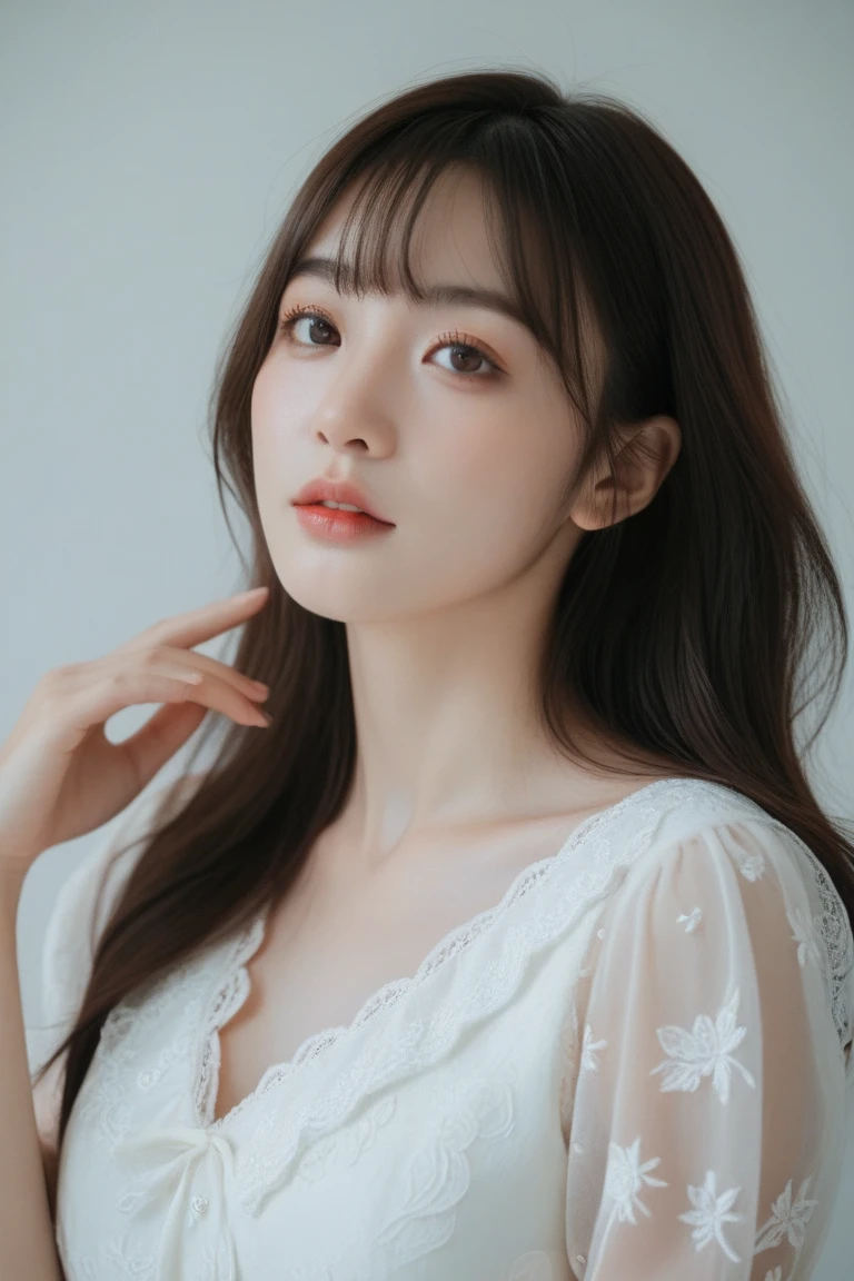 highest quality, Ultra-high resolution, Highly detailed skin, Physically Based Rendering, (((A round-faced Japanese woman in her 20s,She is supporting her chest with her arms and is not wearing underwear., Large Breasts, Nipples are also visible, from the front))),(Beautiful background:1.2), ((Cleavage)), ((Showing Nipples)), (White swimsuit with a wide open chest) .(((No chest pads)))、(Fabric so thin that you can see through) (((The outline of the nipples clearly expresses the shape of the nipples..、Nipples)))、(Areola, (Realistic: 1.4),(Realistic), (front)(((Young Face))), (Written boundary depth), (((Nipples visible through clothing)))
