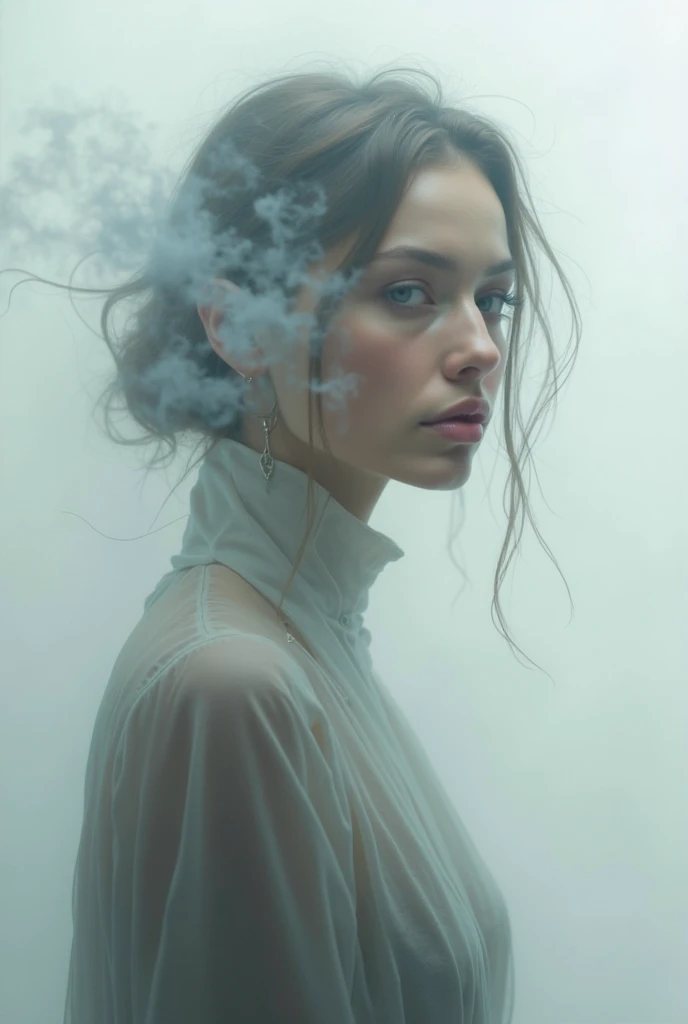 Дымчатый арт, drawing with gray курить on a white background, smoky silhouette of a teenage girl from gray курить on a white background, silhouette of a teenage girl is drawn with gray курить, drawing with gray курить, drawing with курить, курить