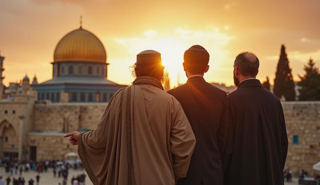 Muslim men Spoken The Dawat Islam other religions Men With Shirt Pants Background Image The Masjidul aqsa With Shirt
