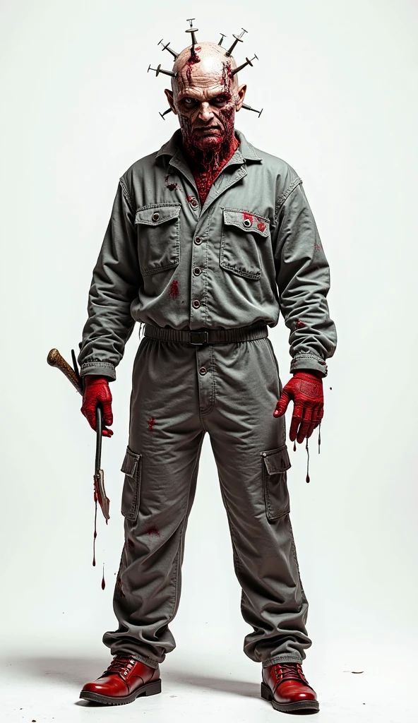 Jason Voorhees with red black and white colors